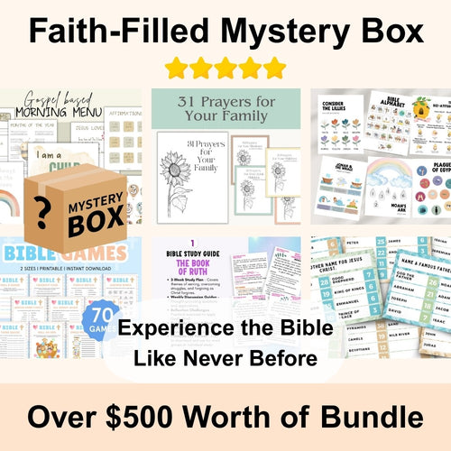 Big Mystery Box  To celebrate this special journey, we're offering 5000+ pages of powerful Bible Activity
