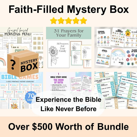 Big Mystery Box  To celebrate this special journey, we're offering 5000+ pages of powerful Bible Activity